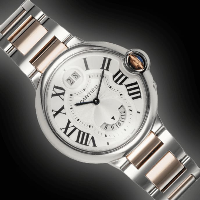 Cartier Ballon Bleu 42mm Steel & Rose Gold Dual Time Zone Watch — W6920027