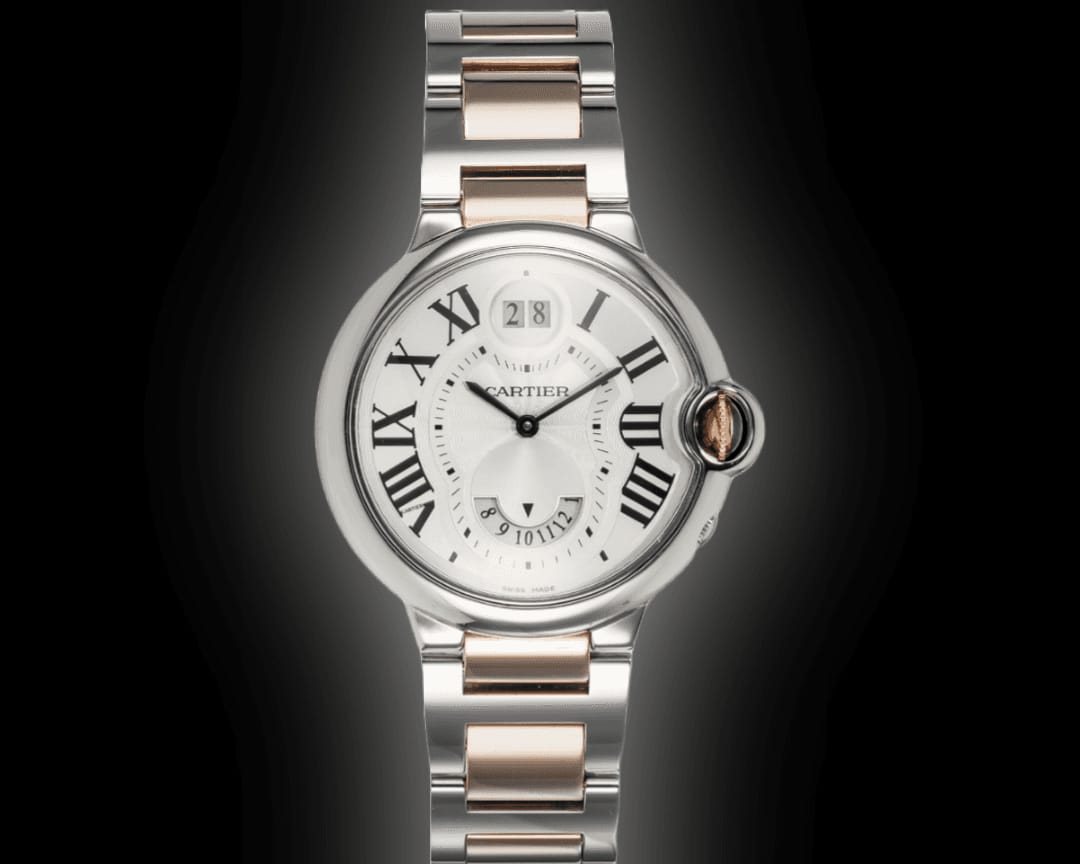 Cartier Ballon Bleu 42mm Steel &amp; Rose Gold Dual Time Zone Watch — W6920027