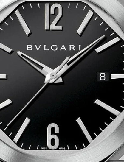 Bvlgari Octo Roma Automatic Men’s Watch – Black Dial & Stainless Steel Bracelet | Swiss Luxury Timepiece - The Arabian Watches